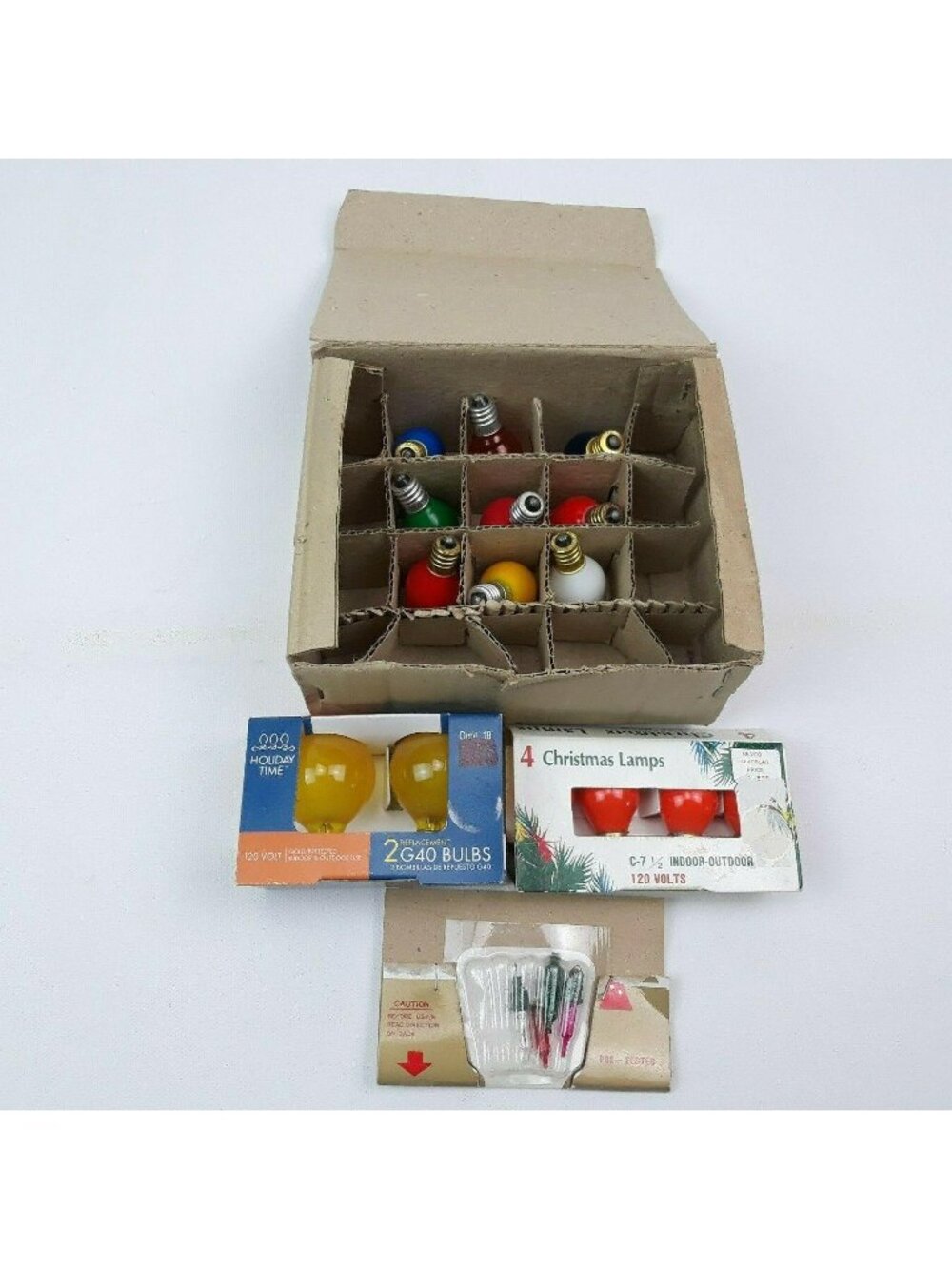 Vtg Christmas Light Lot Replacement Lamp String C7 C9 G40 Indoor Outdoor 120V